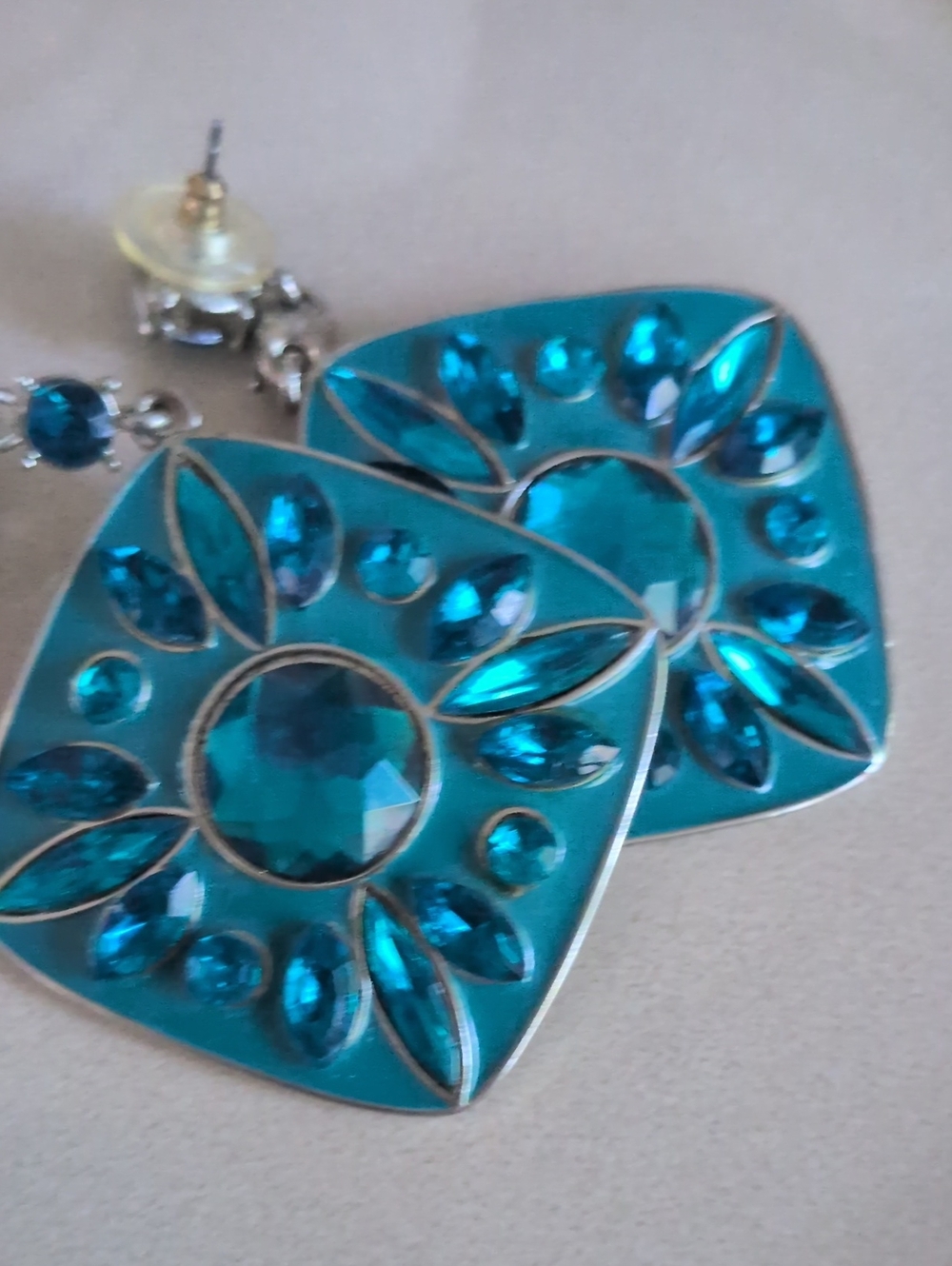 Blue Vintage Crystal Drop Earrings - Women Jewelry